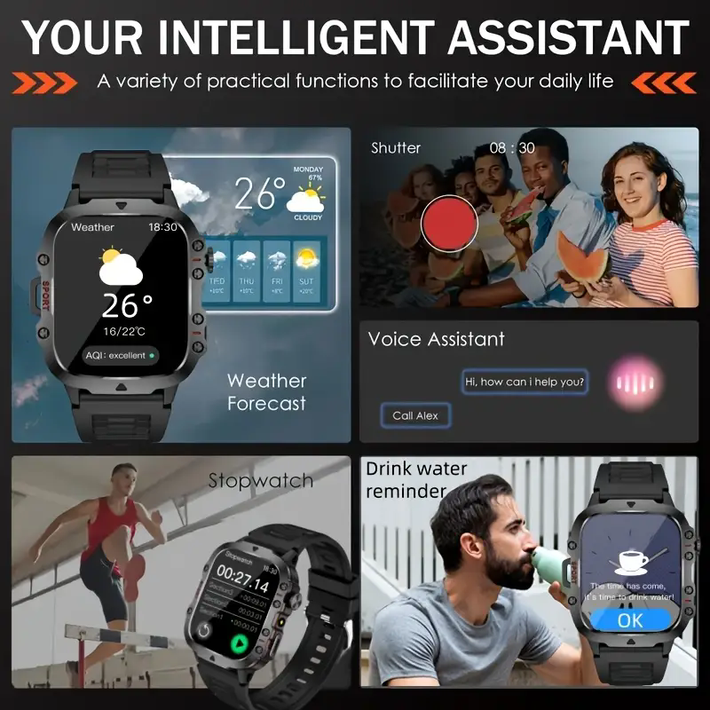 Outdoor Men'S Smart Watch, HD  - Phone Accessories Display Board ulasan dan harga