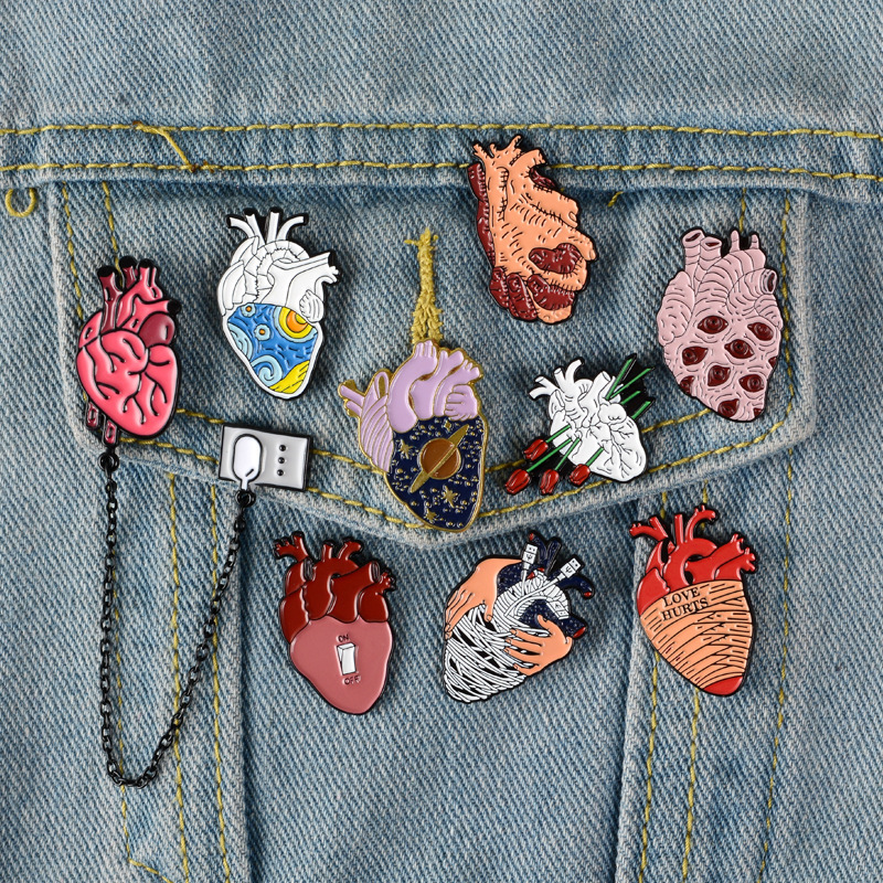 Heart Organ Enamel Pin Cut Hum - Phone Accessories Names ulasan dan harga