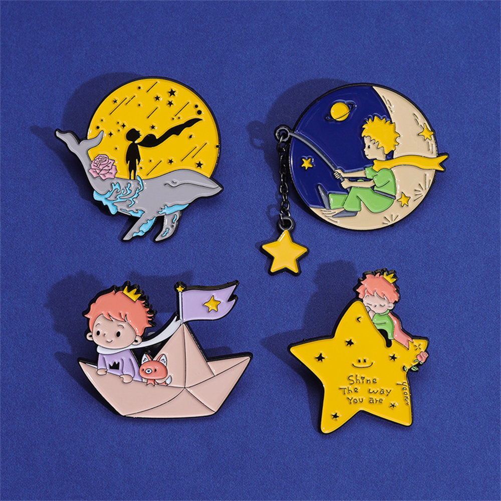 Cute Prince Fox Enamel Pins Cu - Phone Accessories Names ulasan dan harga