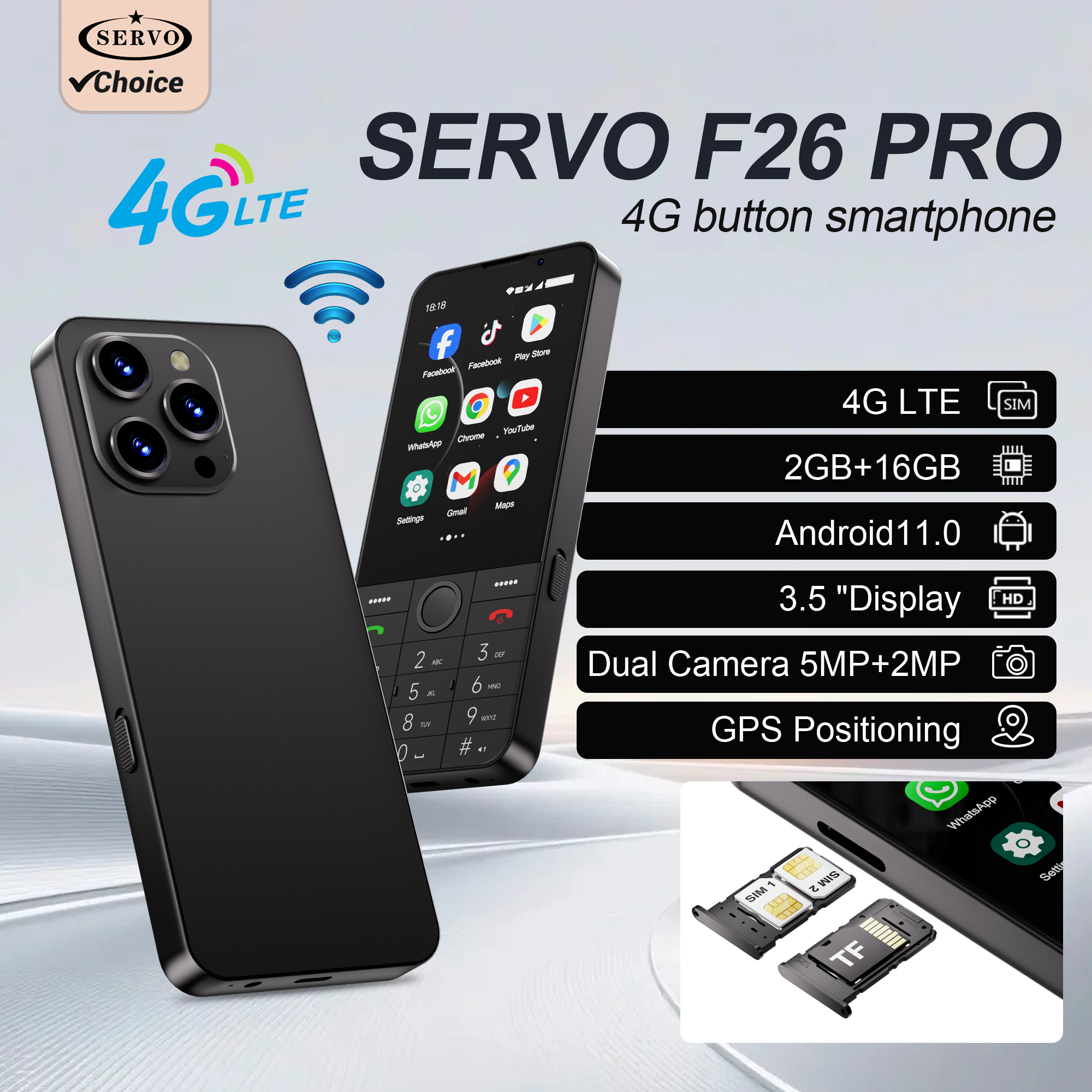 SERVO F26 PRO 4G Button Smartp - Phone Accessories Display Board ulasan dan harga