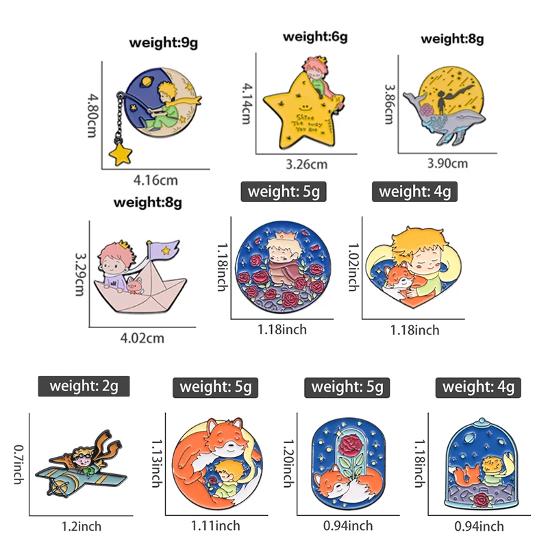 Boy and Fox Rose Enamel Pins C - Phone Accessories Names ulasan dan harga