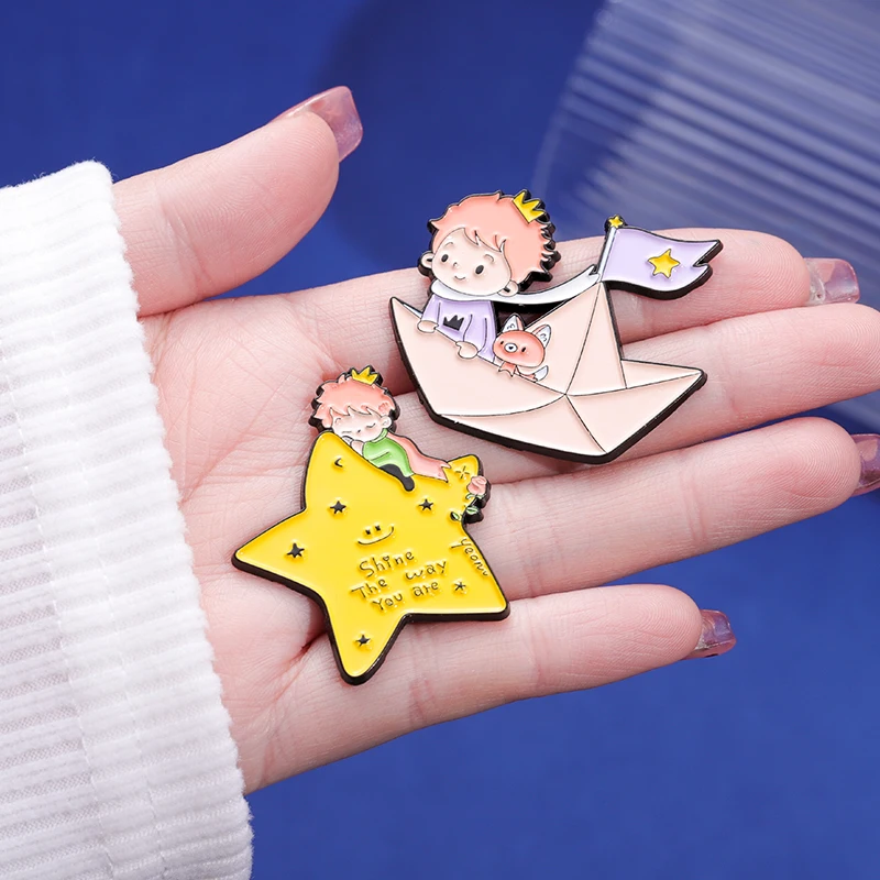 Boy and Fox Rose Enamel Pins C - Phone Accessories Names ulasan dan harga